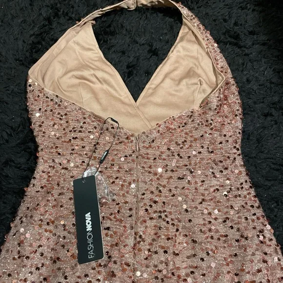 Fashion Nova Sparkling Backless Dress in Pink - Picture 4 of 5